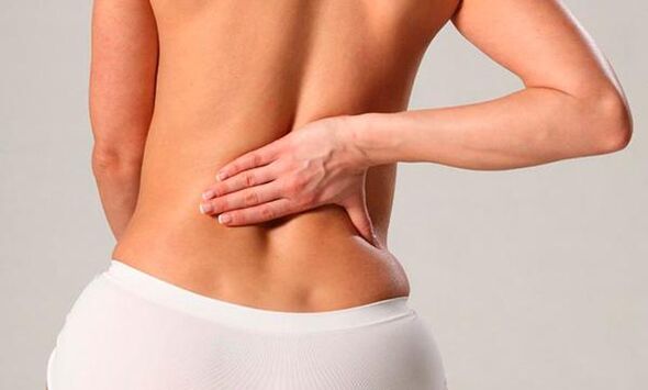 Back pain in a woman's lower back