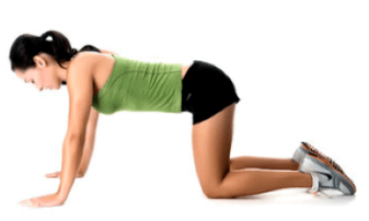 with osteochondrosis, the exercises are performed on all fours to relieve the load on the spine